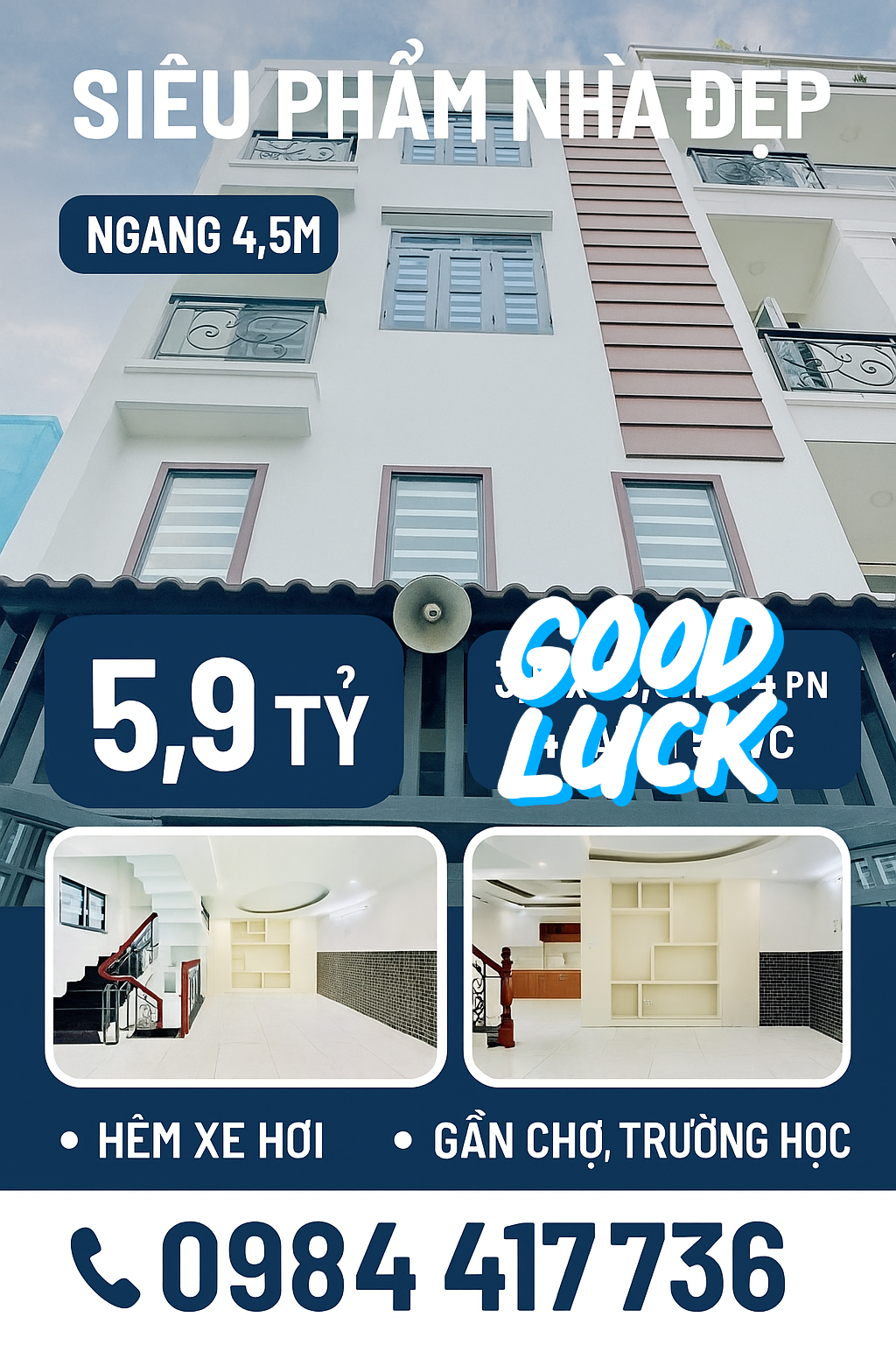 Bán nhà Gò Vấp, hẻm xe hơi đường số Lê Đức Thọ, 50M² x 4 tầng, 3Pn, hơn 5 tỷ